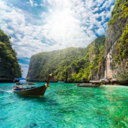 Boat On The Shores of Phi Phi Islands